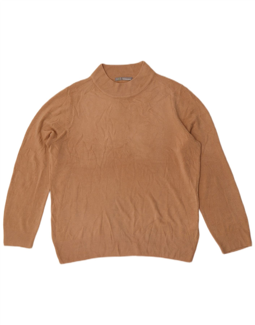Marks & Spencer Damski sweter z golfem UK 16, duży brązowy