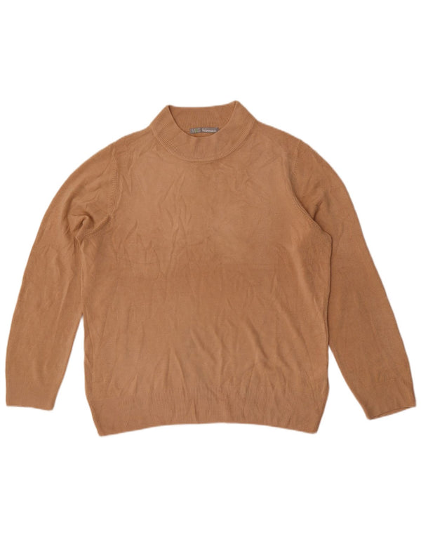Marks & Spencer Damski sweter z golfem UK 16, duży brązowy