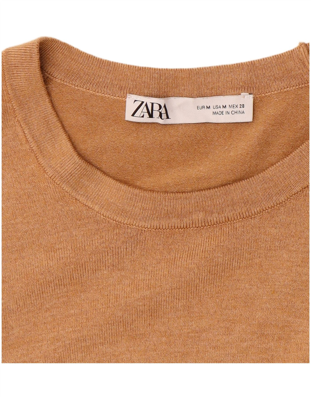 Sweter damski Zara z dekoltem w łódkę UK 12 średni beż