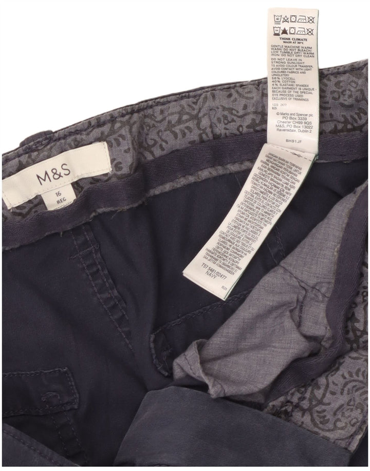 Damskie spodnie cargo Marks & Spencer US 16 Large W34 L27 Granatowe