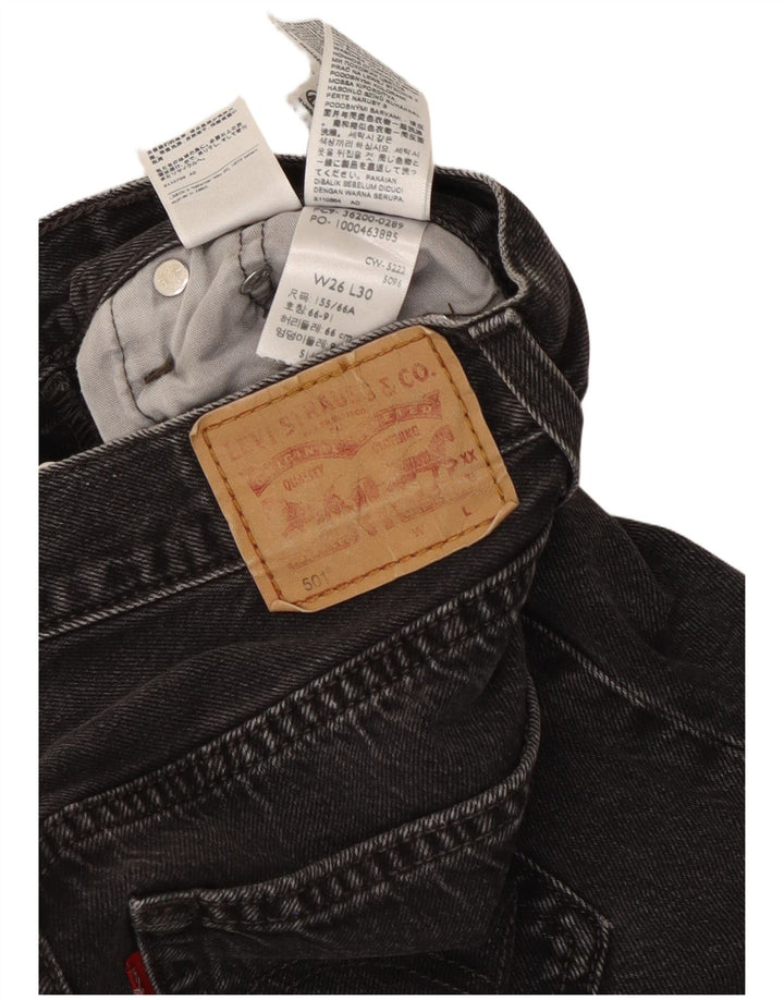 Damskie dżinsy Levi's 501 Straight W26 L28 Czarna bawełna