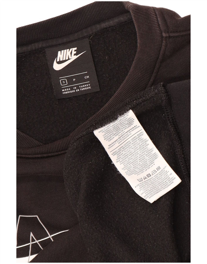 Męski sweter z grafiką Nike, mały, czarny, bawełniany