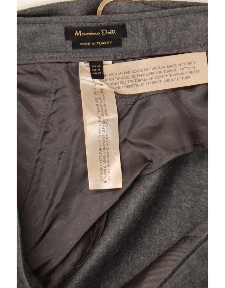 MASSIMO DUTTI Womens Straight Suit Trousers EU 40 Medium W30 L29 Grey Wool Vintage Massimo Dutti and Second-Hand Massimo Dutti from Messina Hembry 
