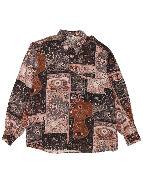 Koszula męska w stylu vintage, średnia wielobarwna patchworkowa