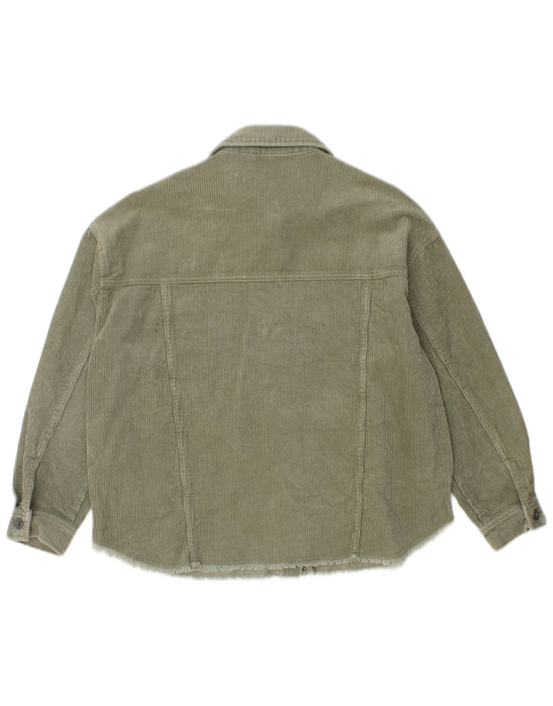 Damska koszula wierzchnia ZARA o luźnym kroju, sztruksowa koszula UK 6 XS, zielona bawełna