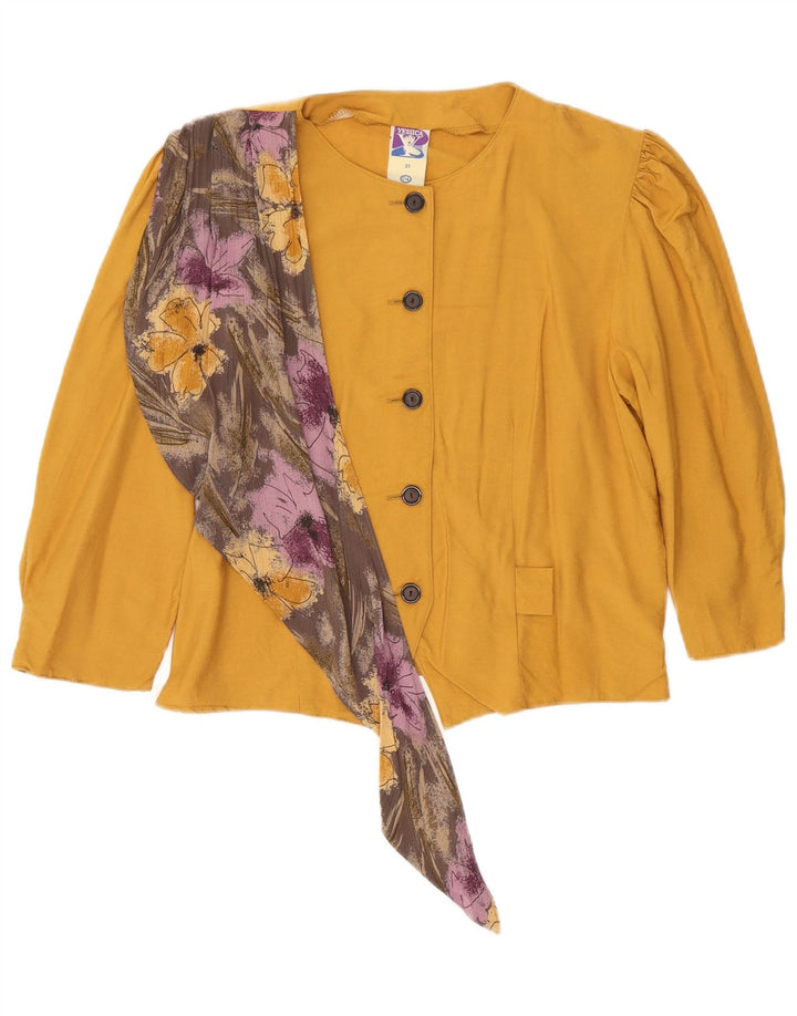 Damska bluzka koszulowa z rękawem 3/4 Yessica US 21 3XL Żółta wiskoza