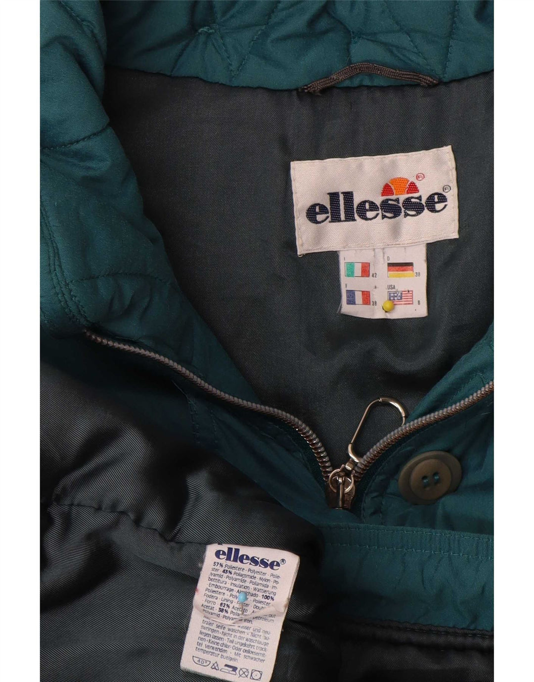 Damski płaszcz wiatrówkowy Ellesse IT 42, średni zielony poliester