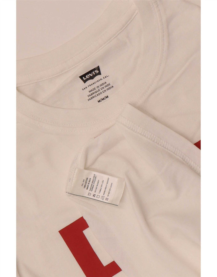 Męska koszulka z grafiką Levi's, średnia, biała bawełna