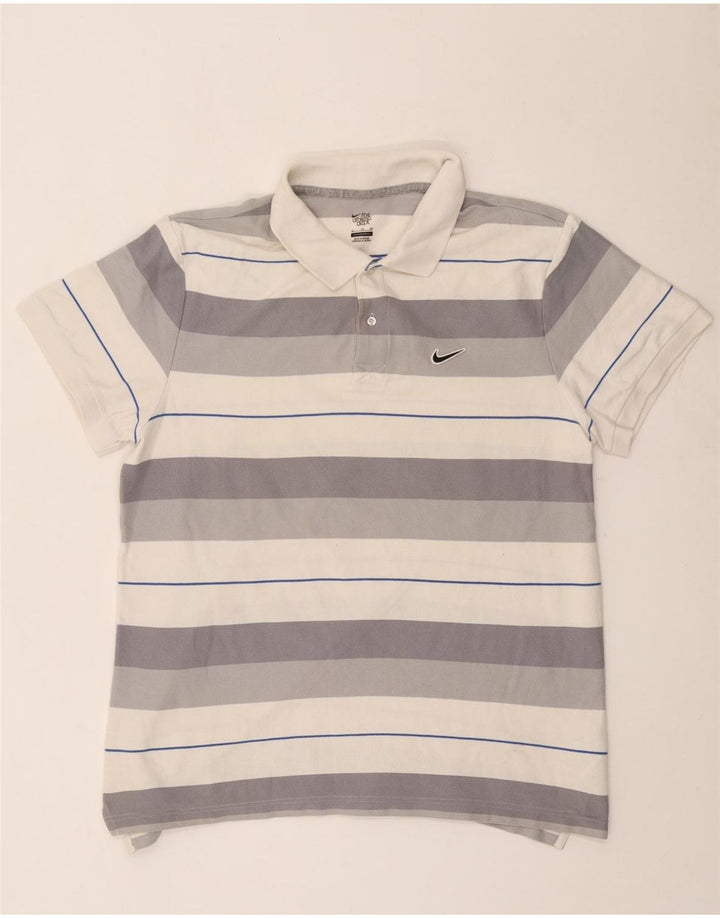 Męska koszulka polo Nike XL, szara, bawełniana w paski