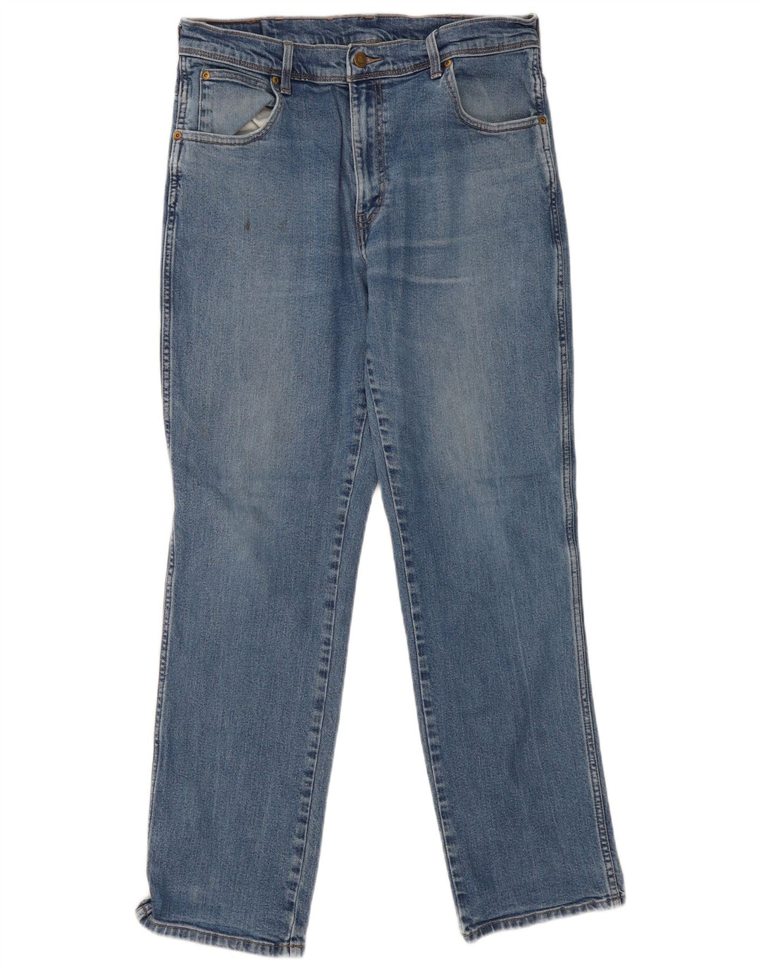 Męskie jeansy Wrangler o prostym kroju W36 L32, niebieskie, bawełniane