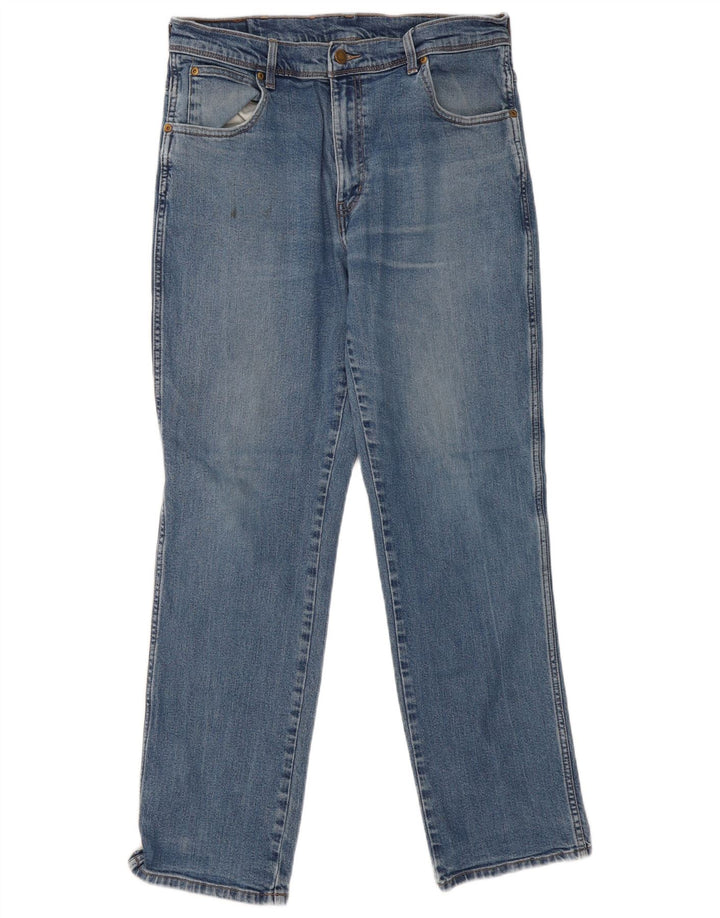 Męskie jeansy Wrangler o prostym kroju W36 L32, niebieskie, bawełniane