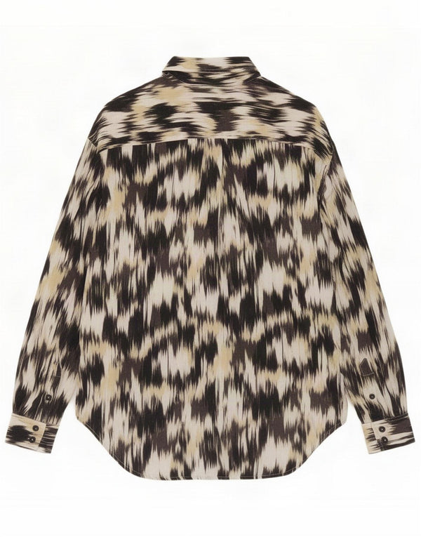 Marks & Spencer Womens Autograph Shirt UK 8 Small Black Animal Print