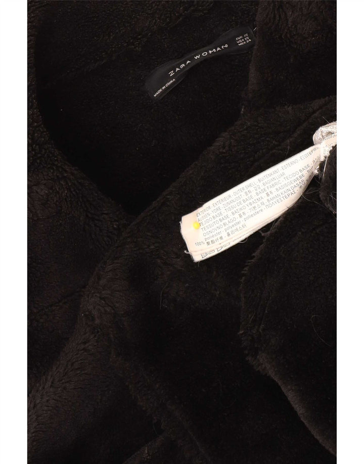 Damska kurtka Oversize Sherpa Zara UK 6 XS, czarna, poliestrowa