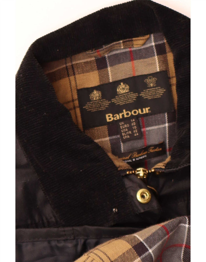 Kurtka damska Barbour z woskowanej bawełny UK 14, duża czarna