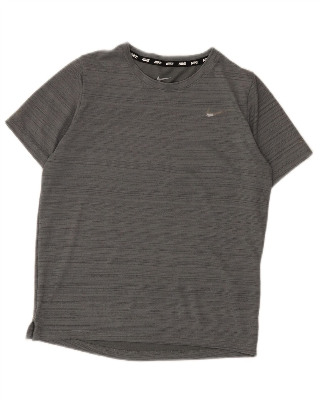 Chłopięcy T-shirt Nike Dri Fit na 10-11 lat, średni szary poliester w paski