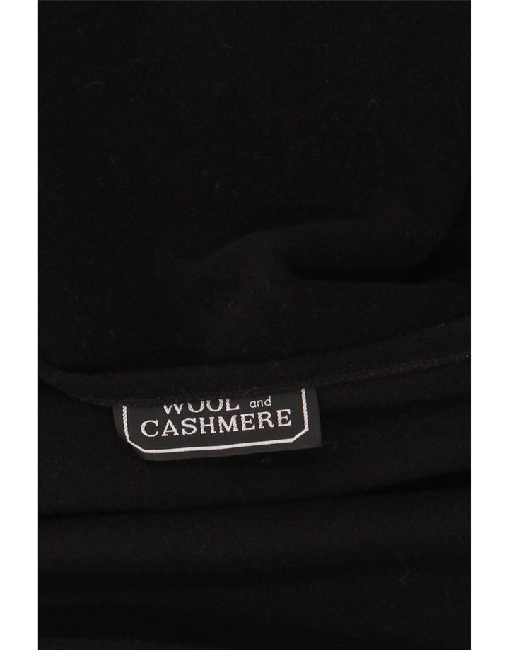 Vintage damski płaszcz ponczo w jednym rozmiarze, czarna wełna