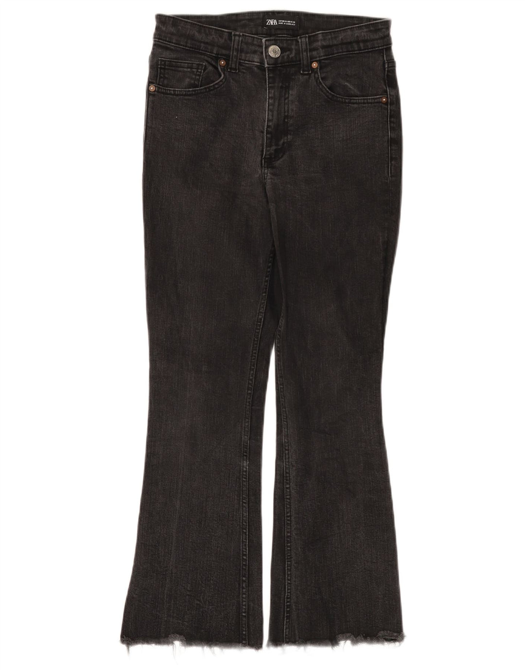 Damskie jeansy rozkloszowane ZARA EU 38 Small W28 L25 Czarna bawełna