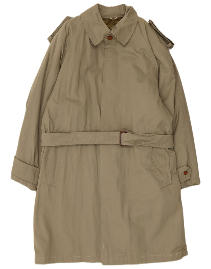 Vintage męski trencz UK 36 Small Khaki Cotton