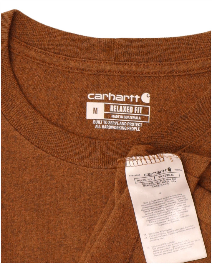 T-shirt męski CARHARTT o swobodnym kroju, bawełniany w kolorze średniego brązu