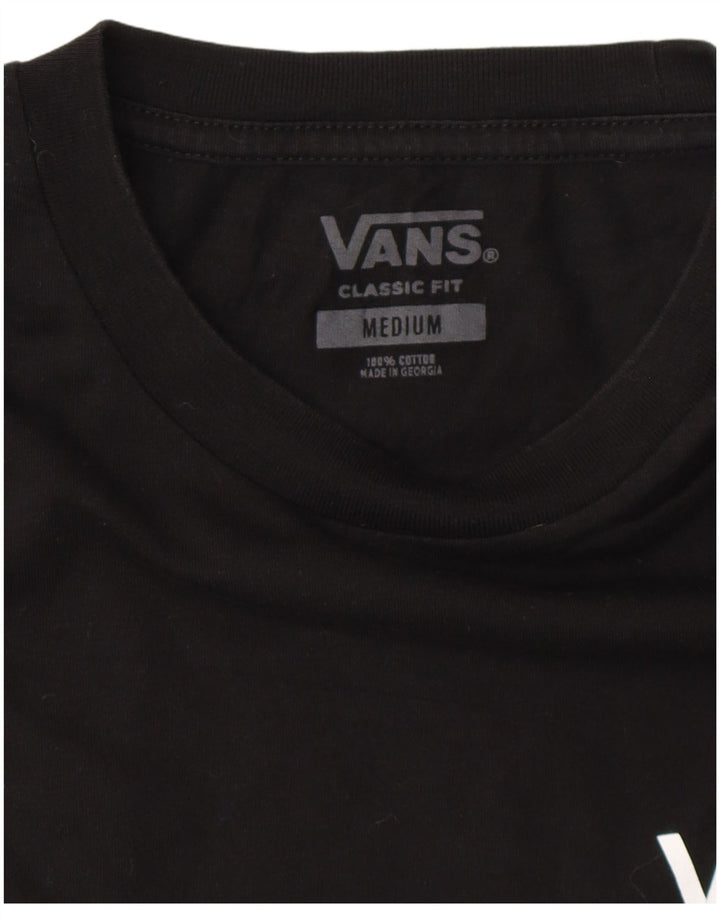 Męski T-shirt VANS o klasycznym kroju z grafiką, średni czarny, bawełniany