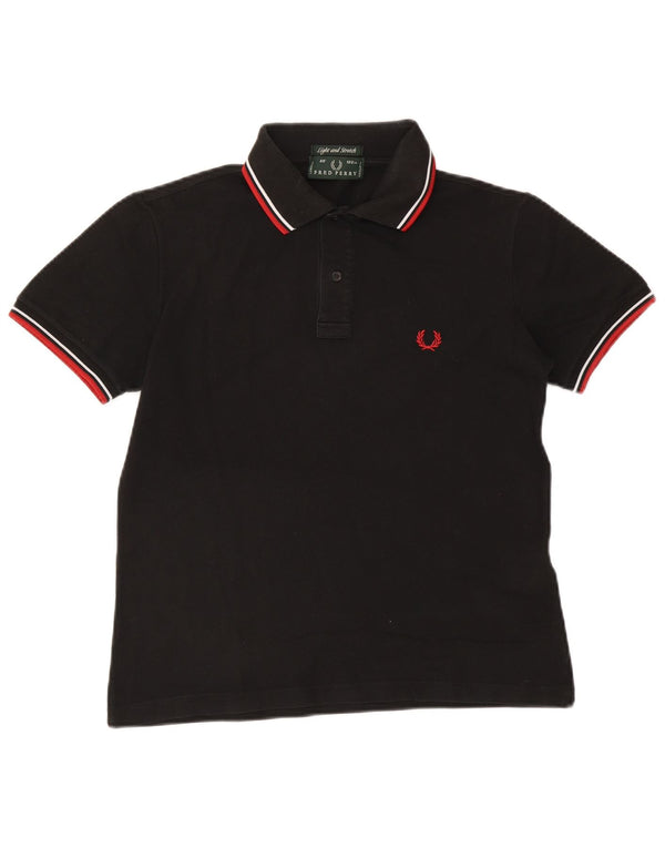 Męska koszulka polo Fred Perry, mała, czarna, bawełniana w paski