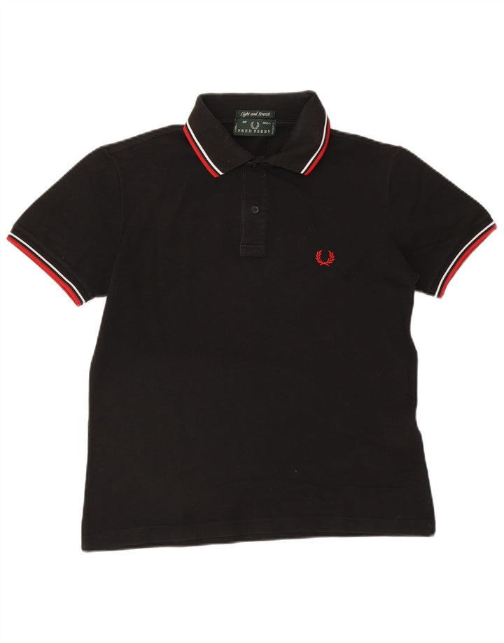 Męska koszulka polo Fred Perry, mała, czarna, bawełniana w paski