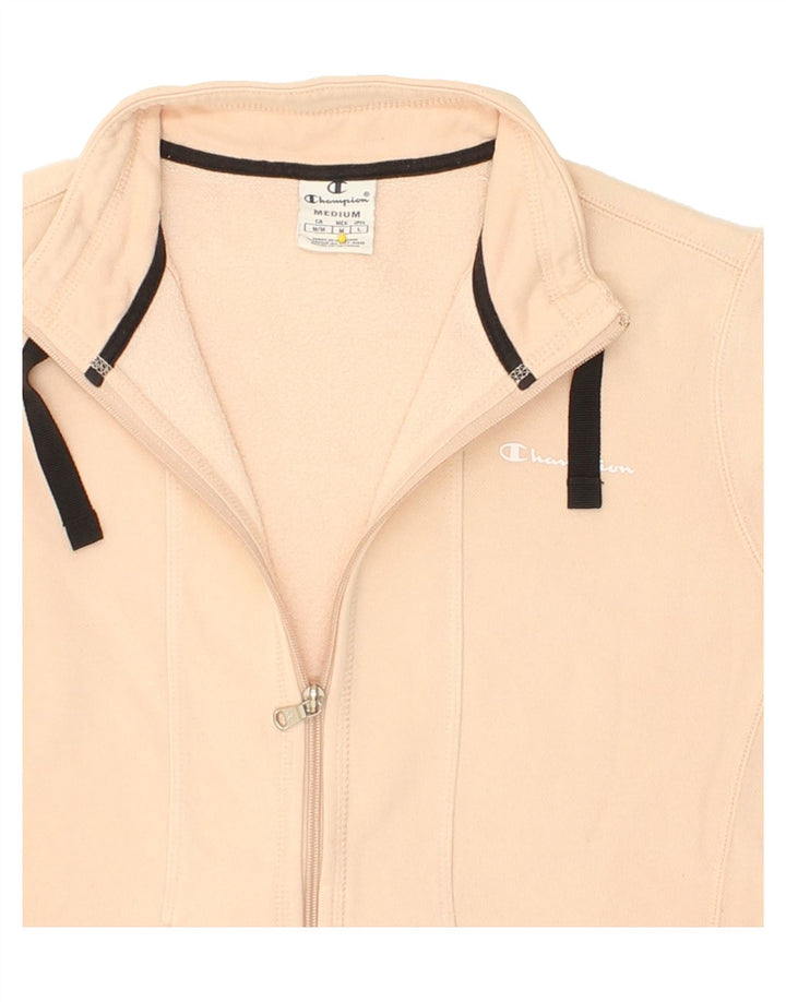 CHAMPION Womens Tracksuit Top Jacket UK 14 Medium Beige Cotton Vintage Champion and Second-Hand Champion from Messina Hembry 