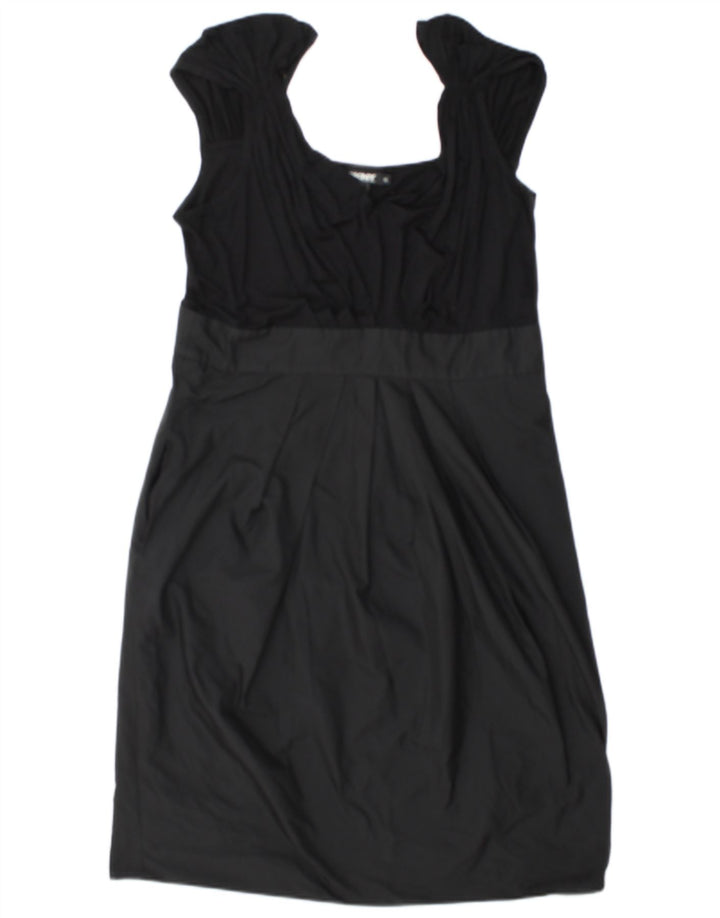 Damska sukienka typu shift Dkny US 14 XL, czarna, wiskoza z blokami kolorów