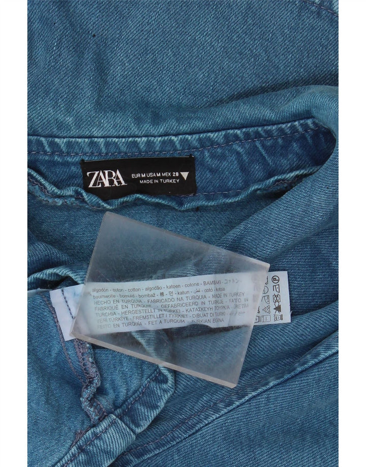 Damska kurtka dżinsowa Zara Crop UK 14, średnia niebieska, bawełniana
