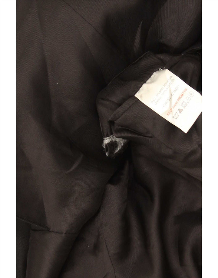 Męska marynarka zapinana na 2 guziki, vintage IT 42 XL, czarna wełna