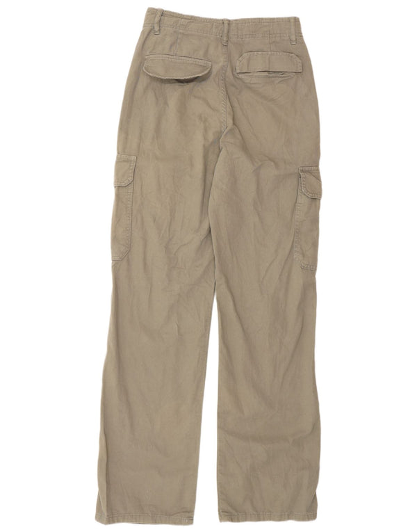 Spodnie damskie Zara Straight Cargo EU 32 2XS W22 L30 Khaki Cotton