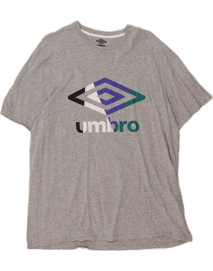 UMBRO Mens Graphic T-Shirt Top 2XL Grey Cotton Vintage Umbro and Second-Hand Umbro from Messina Hembry 