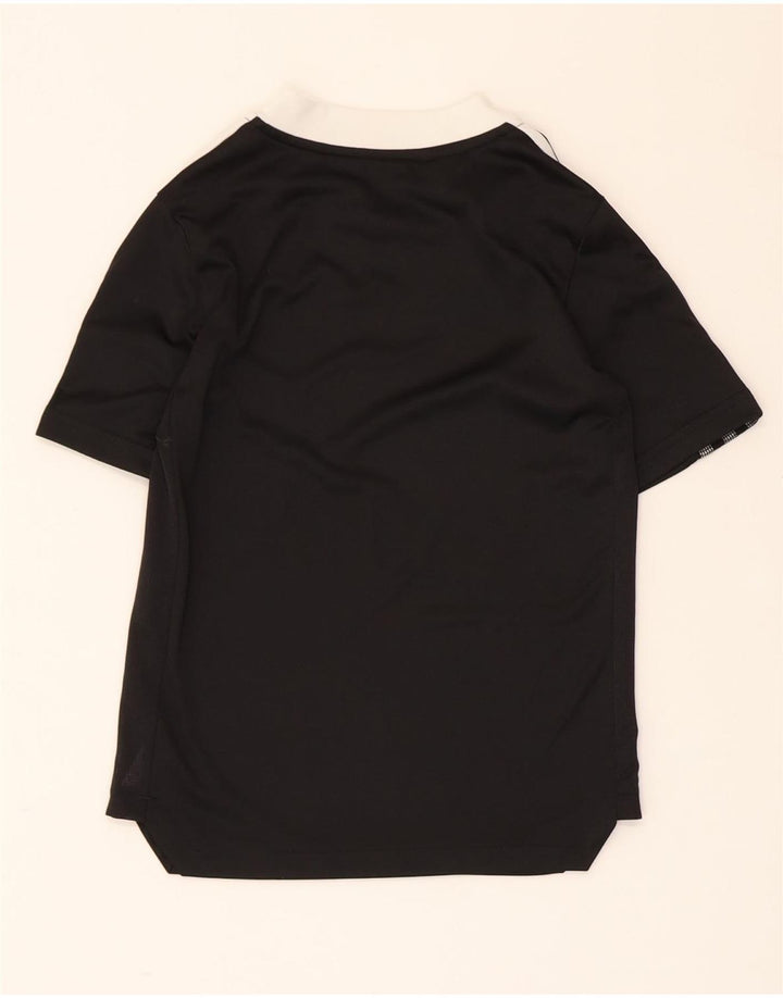 ADIDAS Boys Aeroready T-Shirt Top 9-10 Years Black Polyester