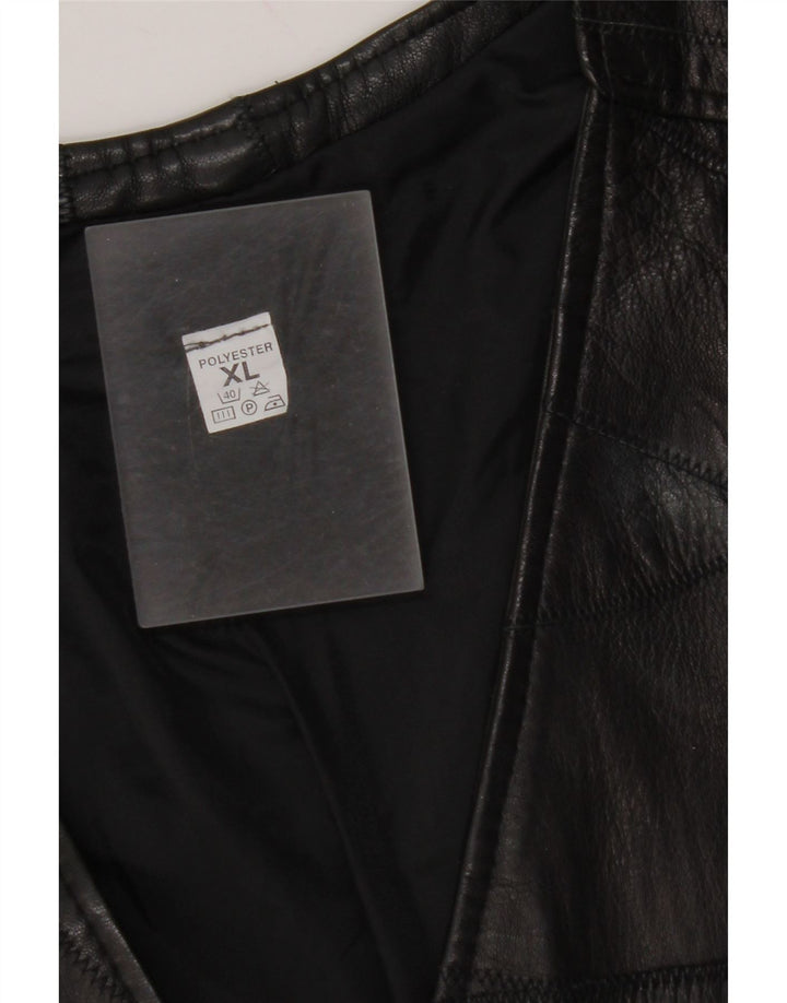 Męska kamizelka skórzana XL w stylu vintage, czarna