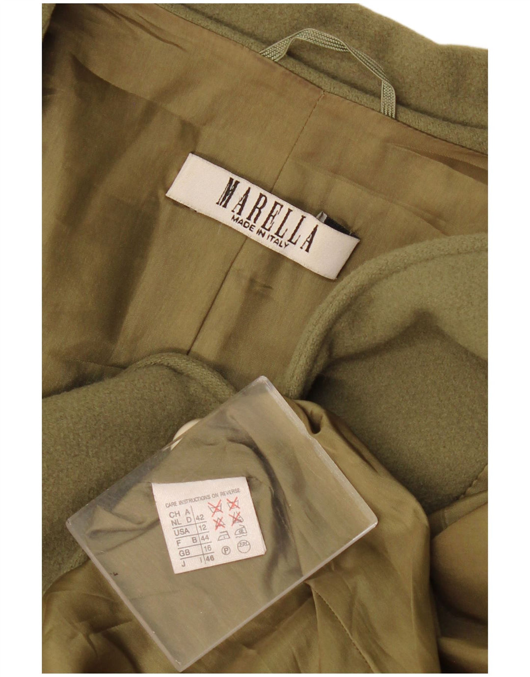Marella Damska marynarka zapinana na 1 guzik UK 16, duża, kaszmirowa khaki