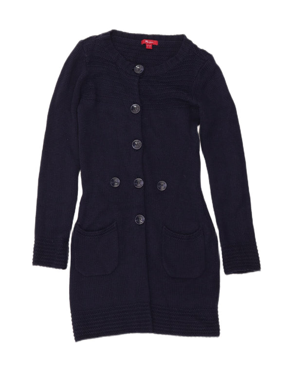 Damski sweter o przedłużonym fasonie MONSOON UK 8, mały, granatowy, akrylowy