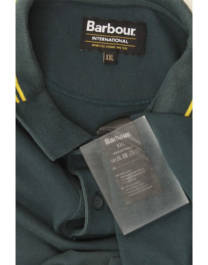 Męska koszulka polo Barbour 2XL, zielona bawełna