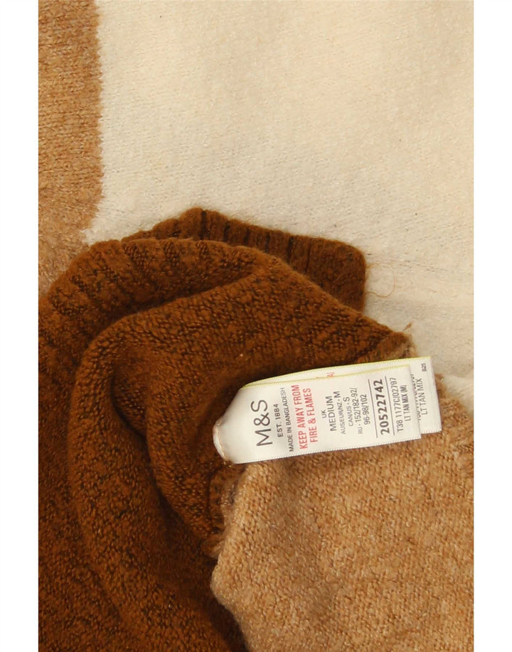 Marks & Spencer Damski sweter z okrągłym dekoltem, UK 12, średni brąz