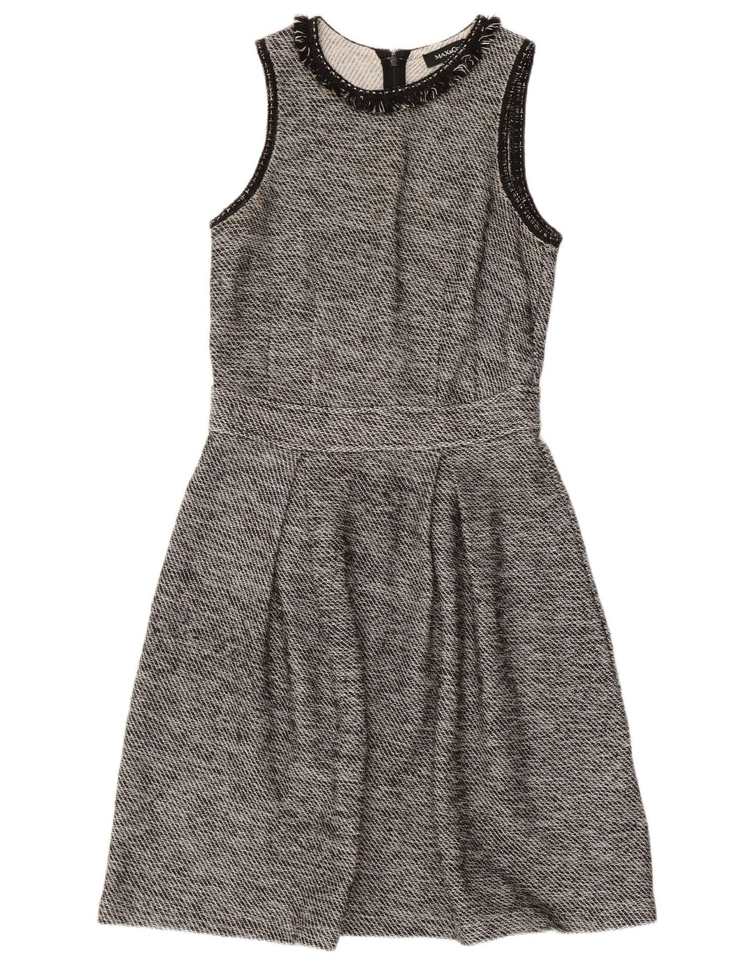 MAX & CO. Damska sukienka o linii A bez rękawów UK 8, mała, czarna, bawełniana