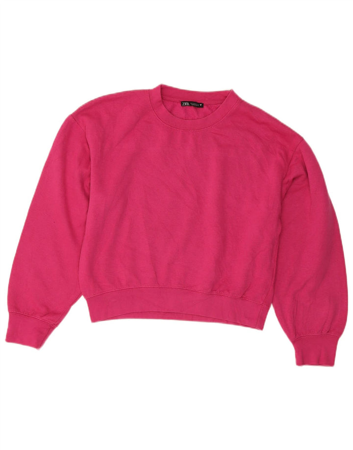 Damski sweter typu Crop Oversize Zara UK 10, mały, różowy