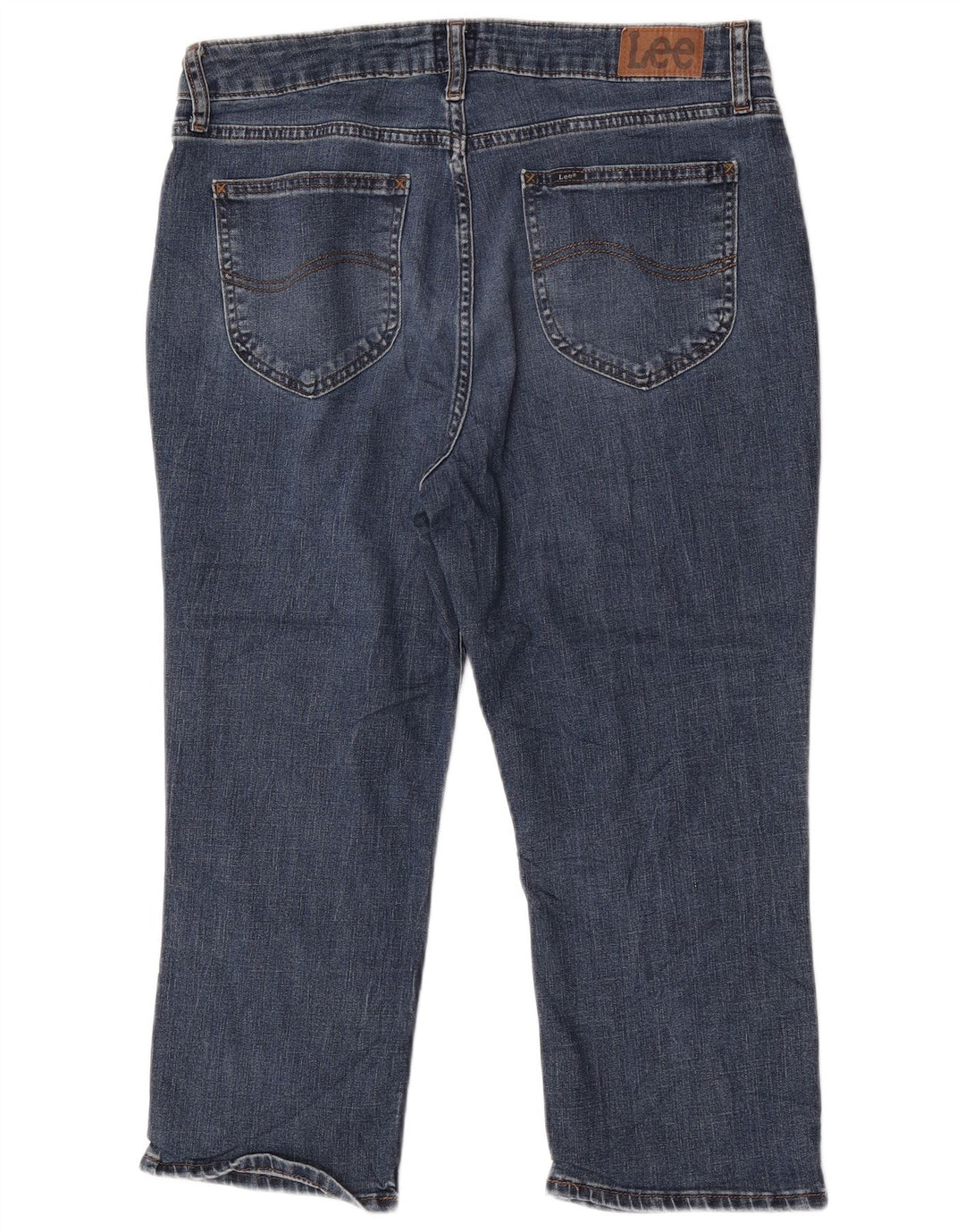 Damskie dżinsy Lee Capri z wysokim stanem US 14 XL W34 L22 Niebieski poliester