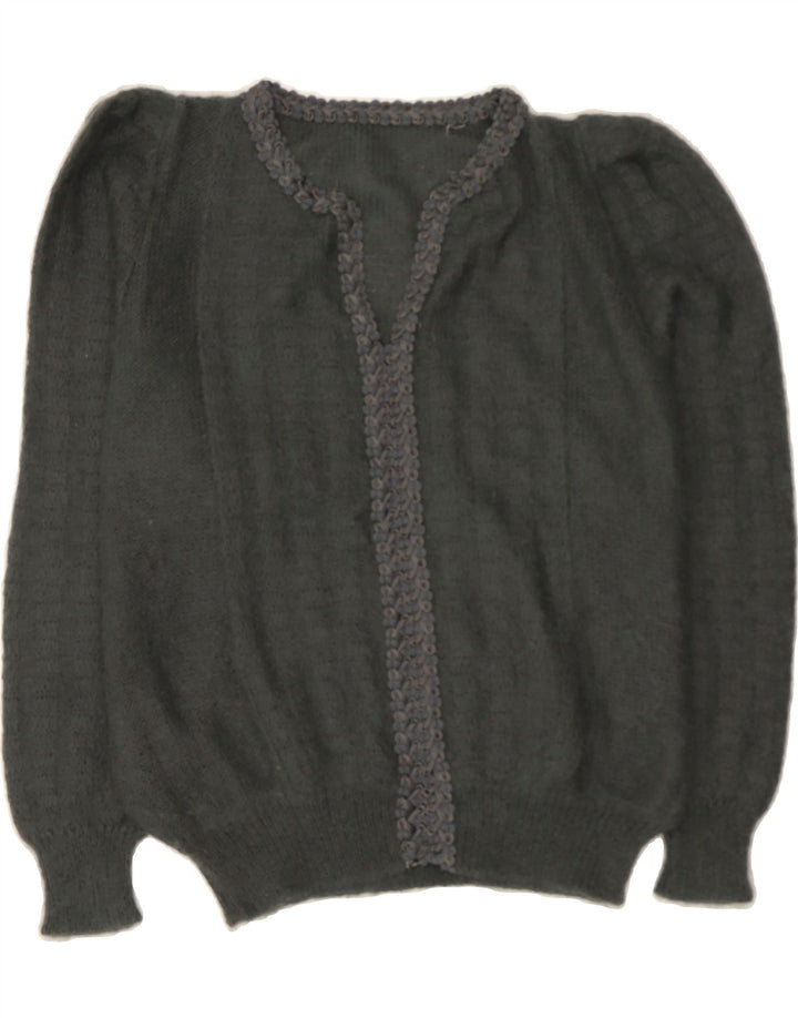 VINTAGE Womens V-Neck Jumper Sweater UK 14 Large Grey Vintage Vintage and Second-Hand Vintage from Messina Hembry 