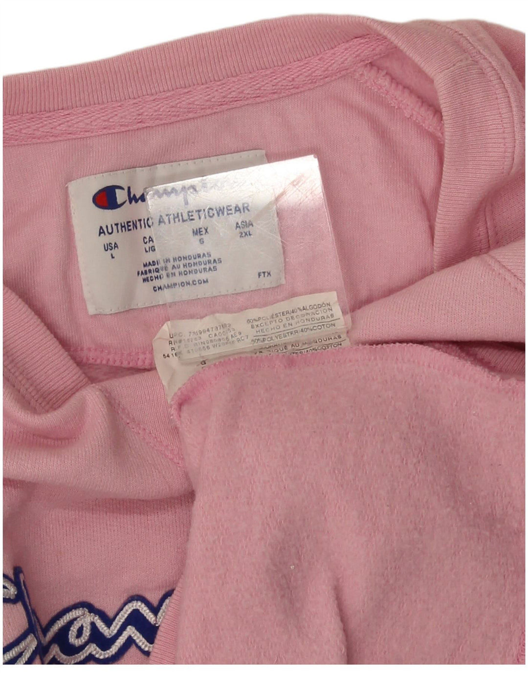 Damski sweter z grafiką Champion UK 16, duży, różowy poliester