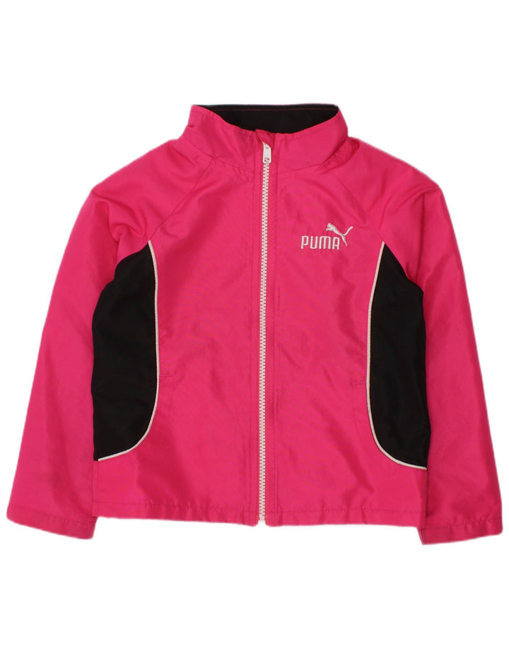 PUMA Girls Rain Jacket 3-4 Years Pink Colourblock Polyester