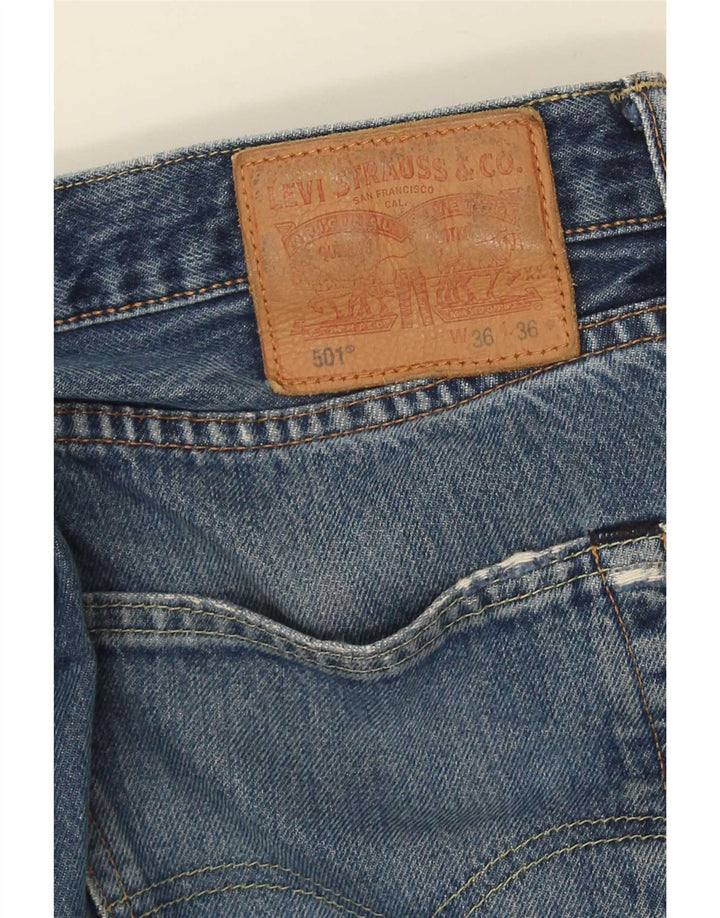 Męskie jeansy Levi's 501 w trudnej sytuacji W36 L31 Niebieskie