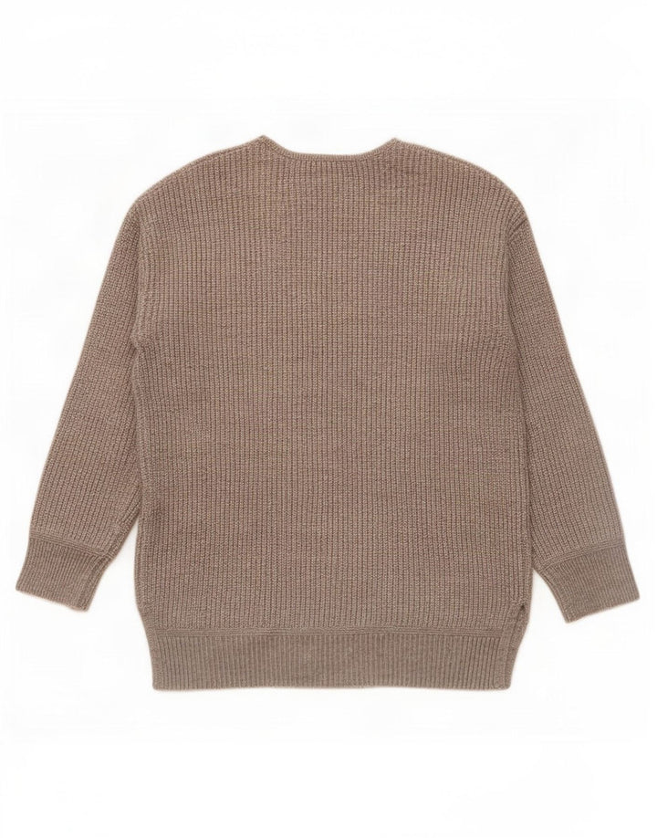 Marks & Spencer Damski sweter z dekoltem w kształcie litery V, UK 14, średni brązowy poliester