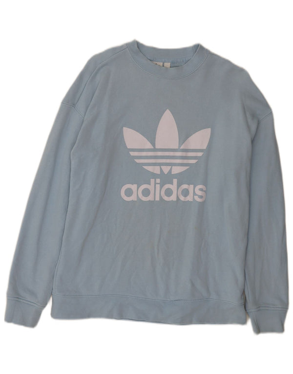 Damska bluza Adidas Graphic Oversized Sweter UK 8 Small Blue Cotton