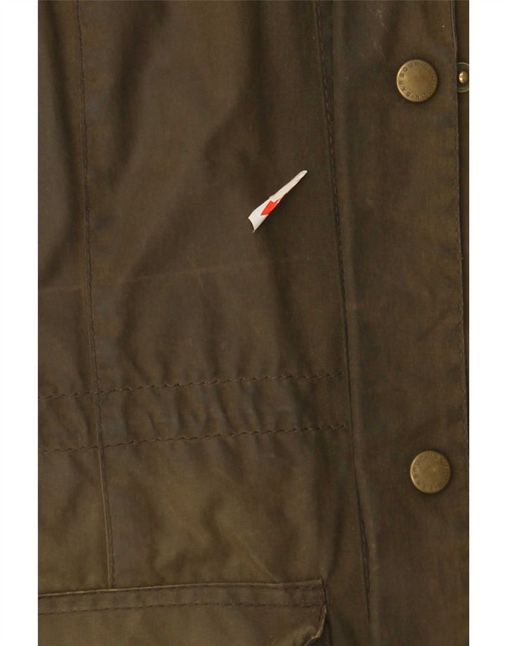 Damska kurtka z kapturem i woskowaną bawełną Barbour UK 12 Medium Khaki