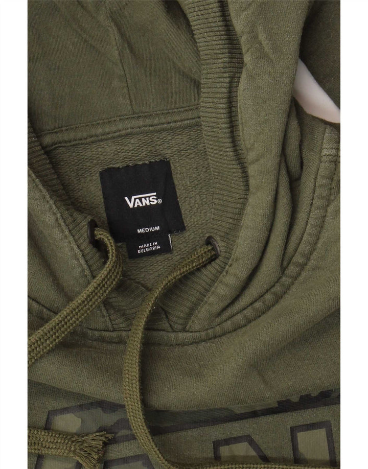 Męski sweter z kapturem Vans z grafiką, średniej wielkości bawełna khaki