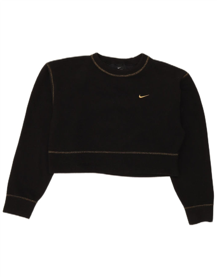 Damski sweter Nike Crop Fleece UK 10, mały, czarny poliester